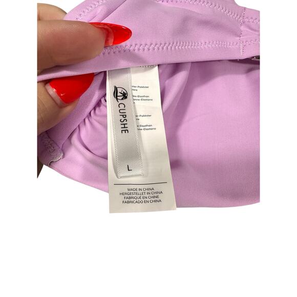 Cupshe Lilac Twist Front Bikini Top Size Large - Picture 3 of 5